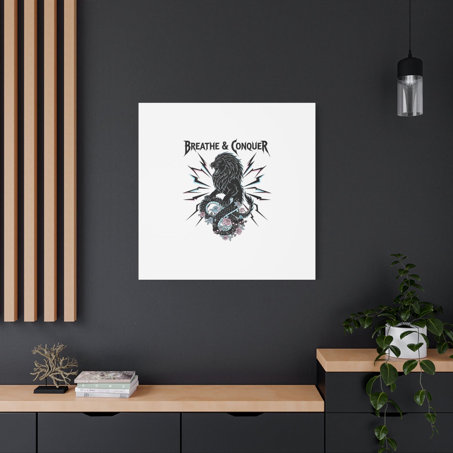 Breathe & Conquer Canvas | Matte Stretched Wall Art, Heavy Metal Wellness
