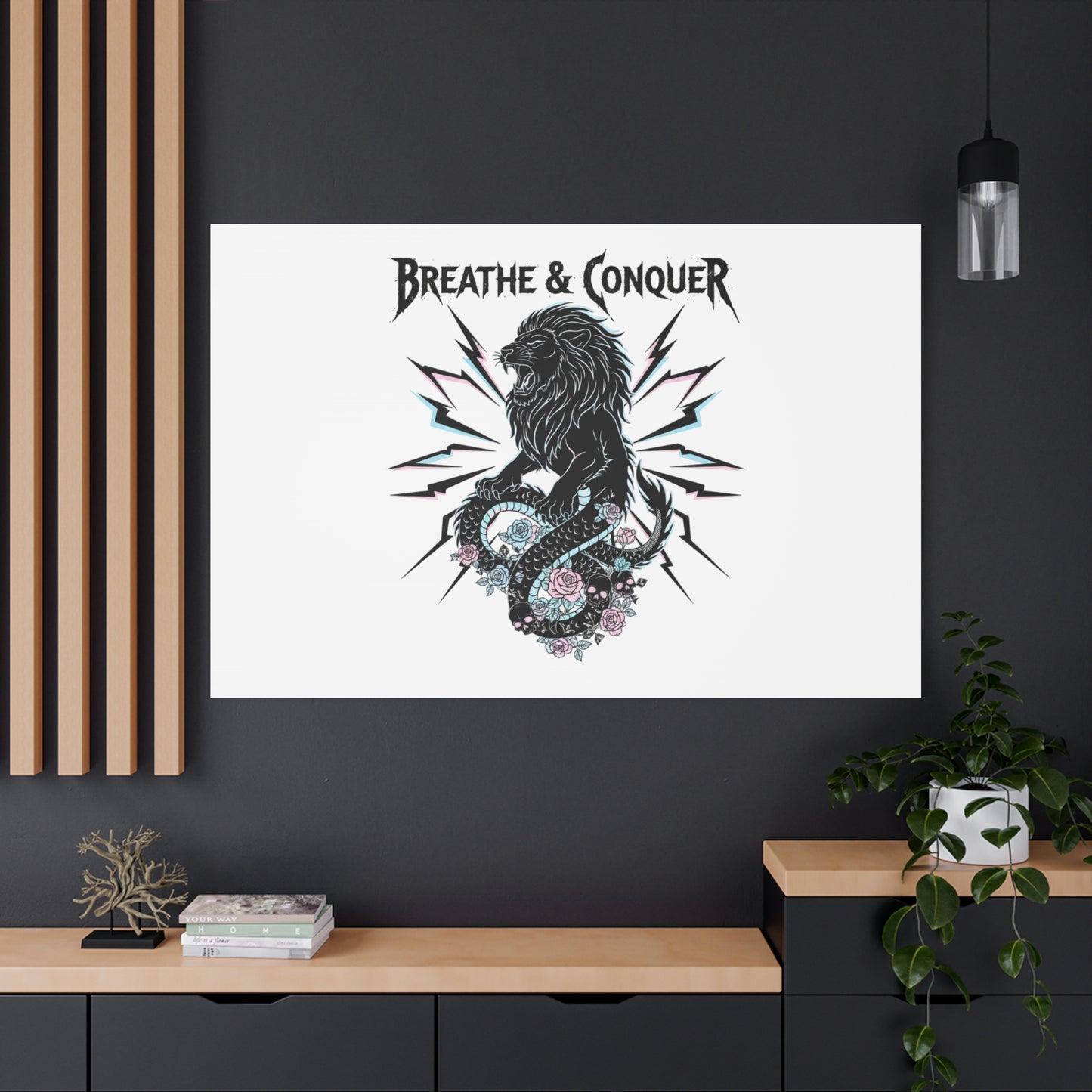 Breathe & Conquer Canvas | Matte Stretched Wall Art, Heavy Metal Wellness
