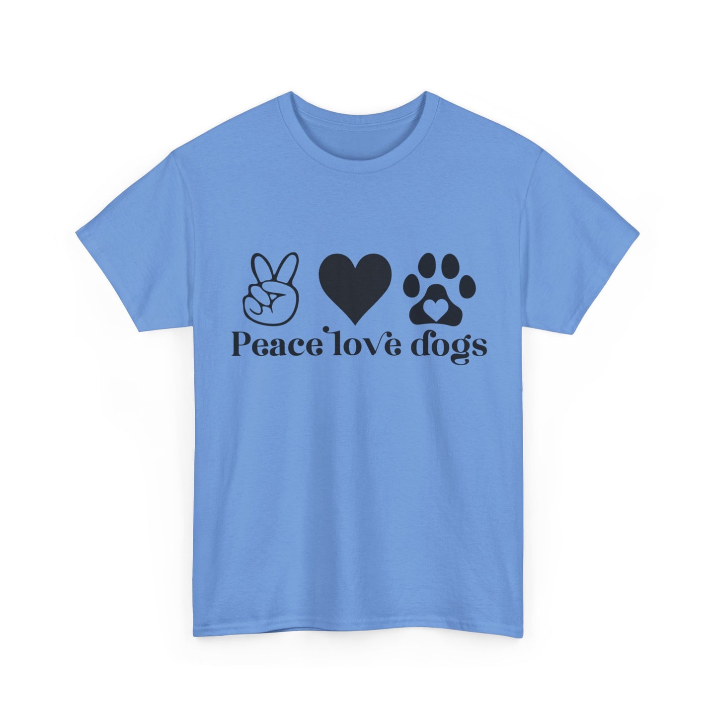 Peace Love Dogs Unisex Heavy Cotton Tee | Dog Lover Gift, Casual Wear, Animal Rescue Support, Pet Owner Tee, Everyday Comfort
