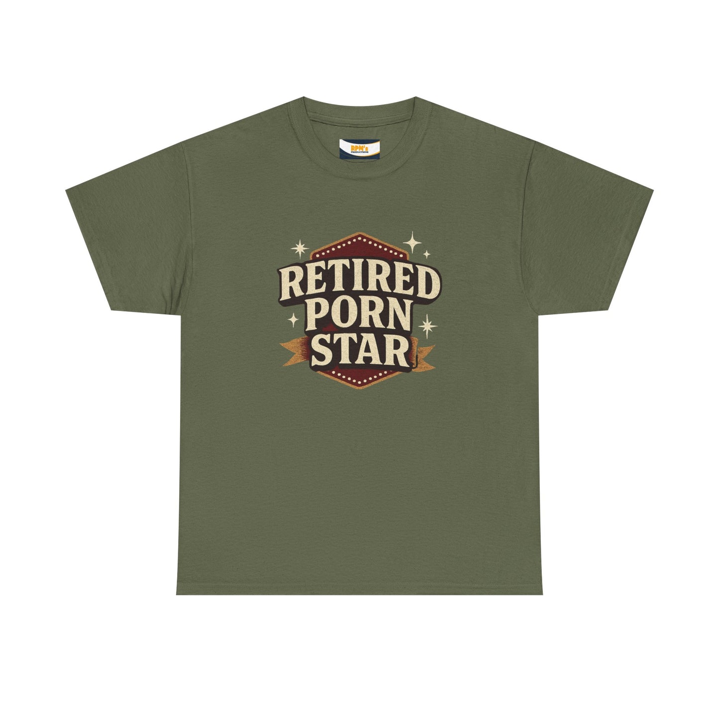 Retired Porn Star Unisex Heavy Cotton Tee, Funny Gift, Party Tee, Humorous Shirt, Adult Humor Apparel, Birthday Present