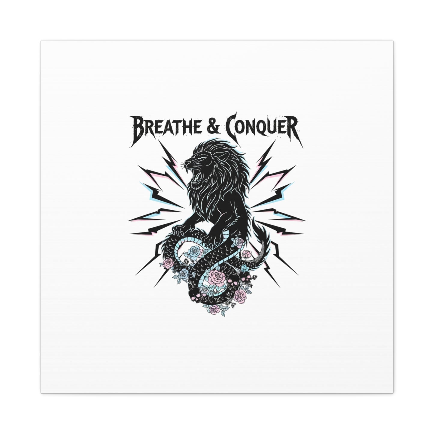 Breathe & Conquer Canvas | Matte Stretched Wall Art, Heavy Metal Wellness