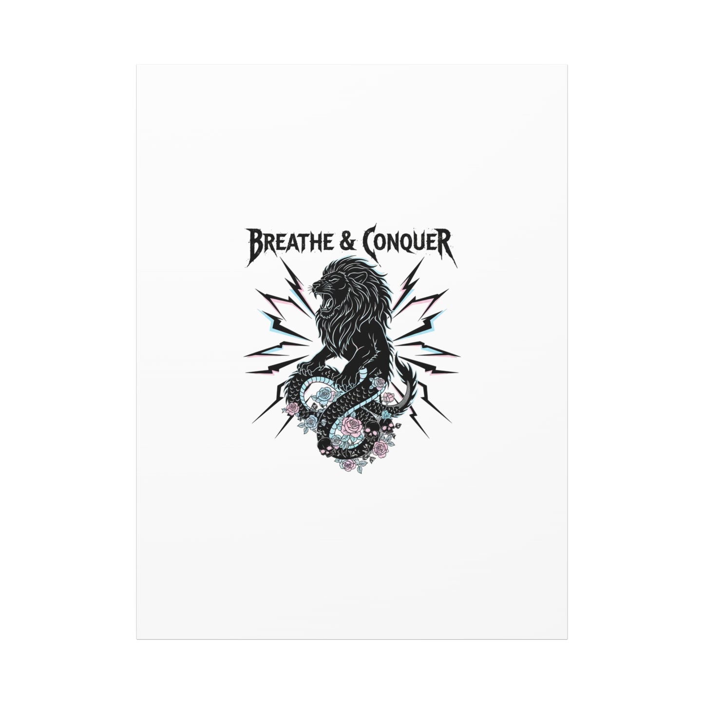 Breathe & Conquer Canvas | Matte Stretched Wall Art, Heavy Metal Wellness