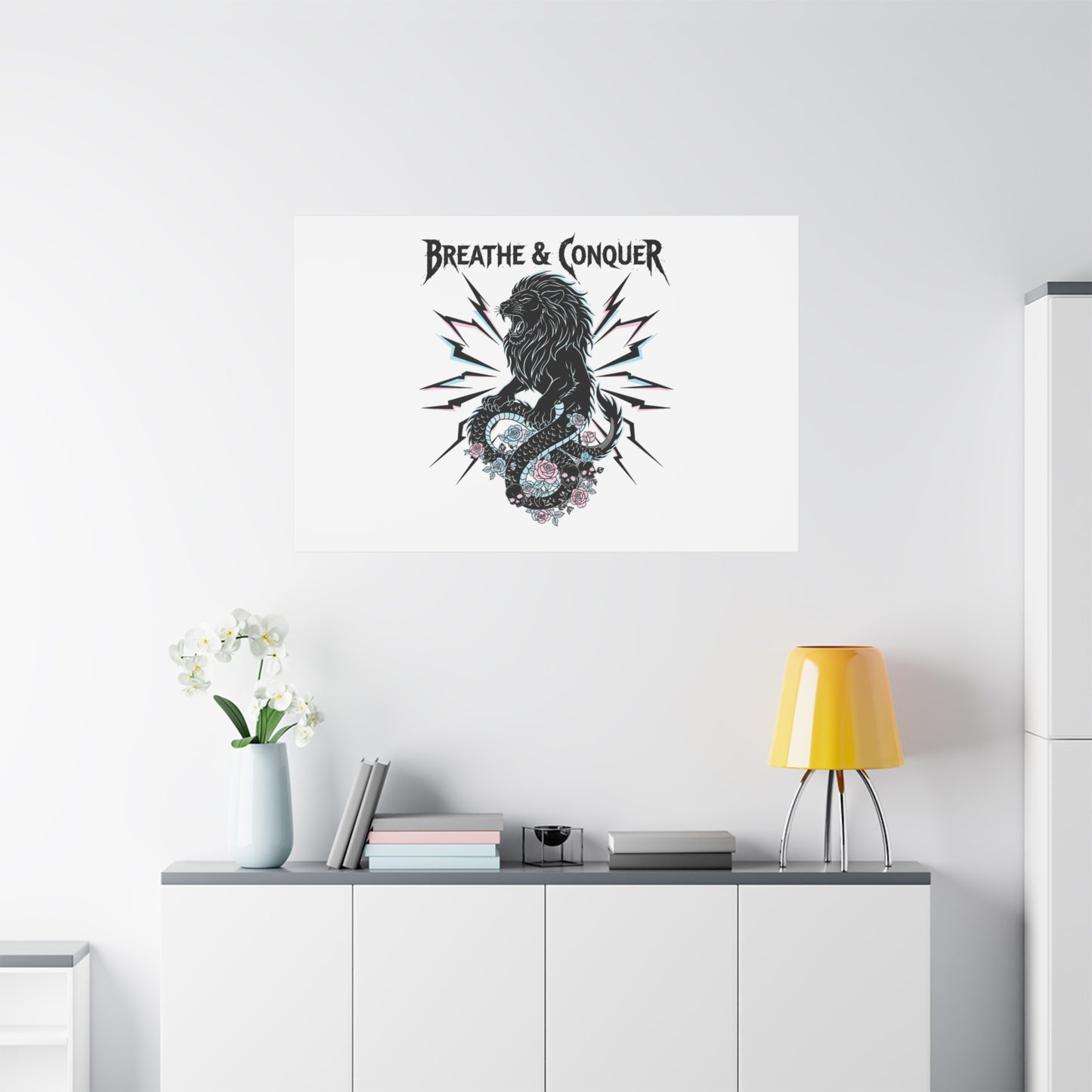 Breathe & Conquer Canvas | Matte Stretched Wall Art, Heavy Metal Wellness