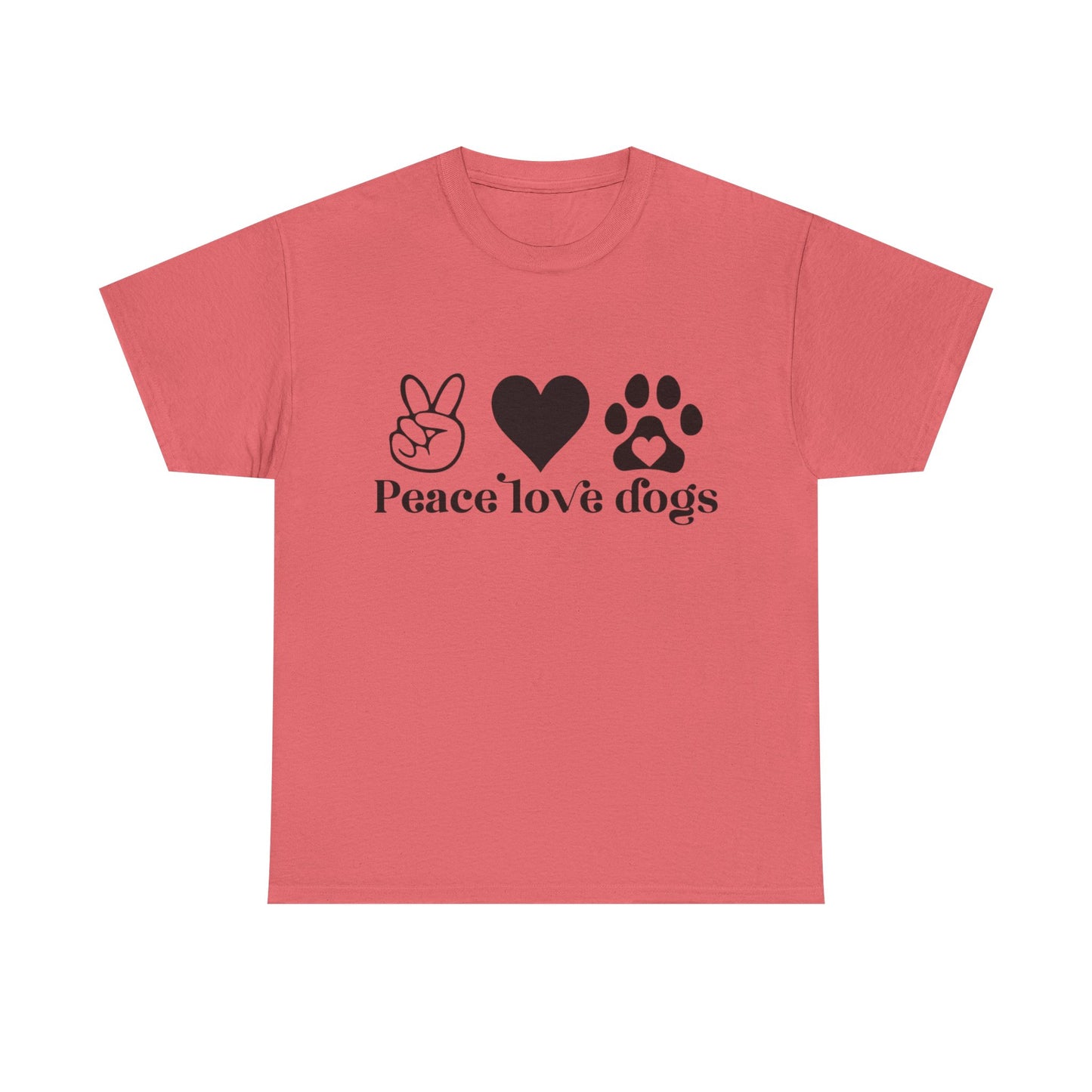 Peace Love Dogs Unisex Heavy Cotton Tee | Dog Lover Gift, Casual Wear, Animal Rescue Support, Pet Owner Tee, Everyday Comfort