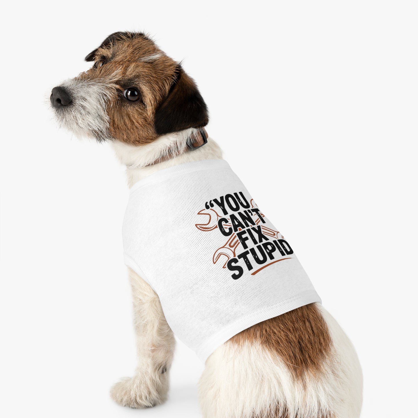 Humorous Pet Tank Top - You Can't Fix Stupid, Dog Apparel, Cat Clothes, Funny Pet Gift, Summer Pet Wear, Cute Animal Shirt