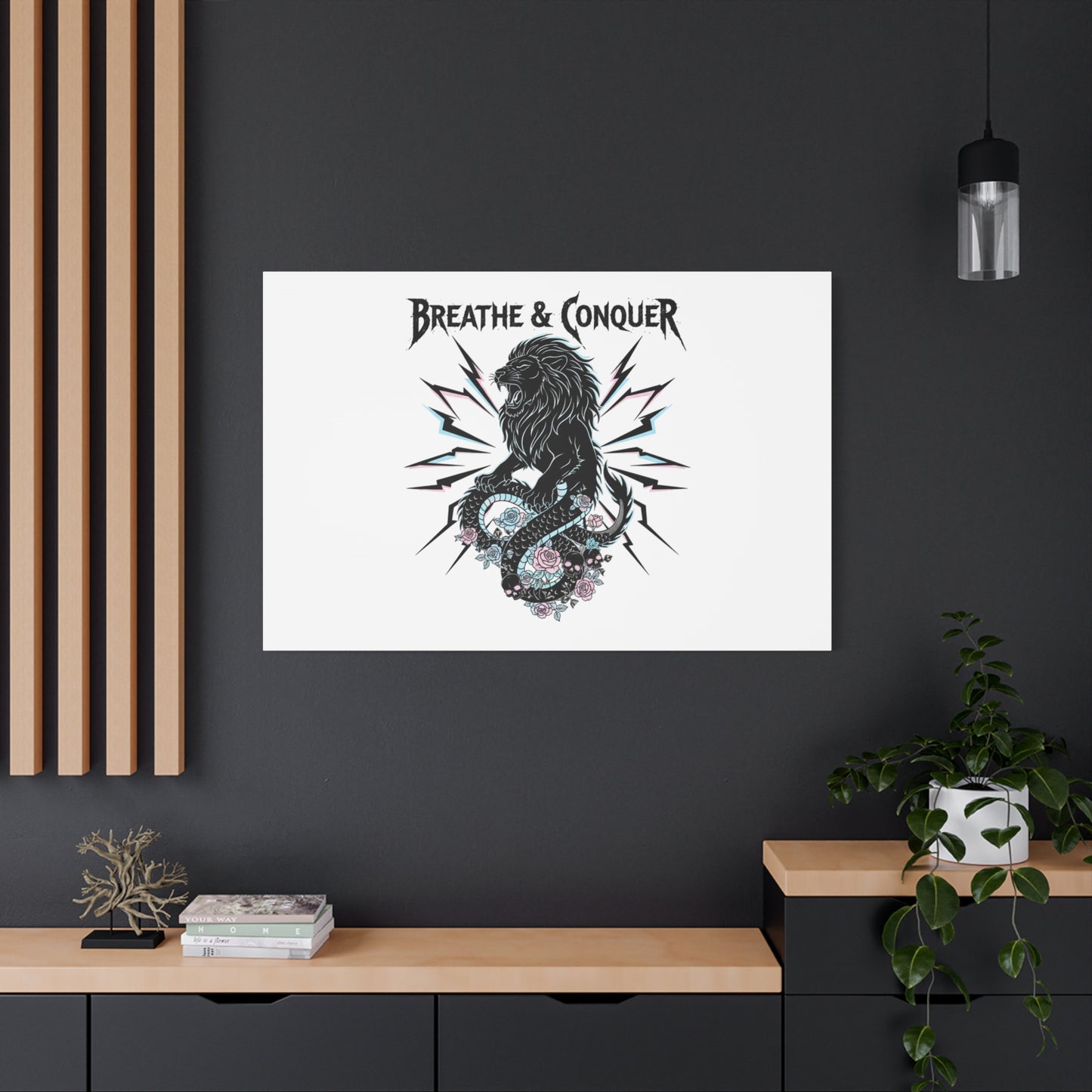 Breathe & Conquer Canvas | Matte Stretched Wall Art, Heavy Metal Wellness