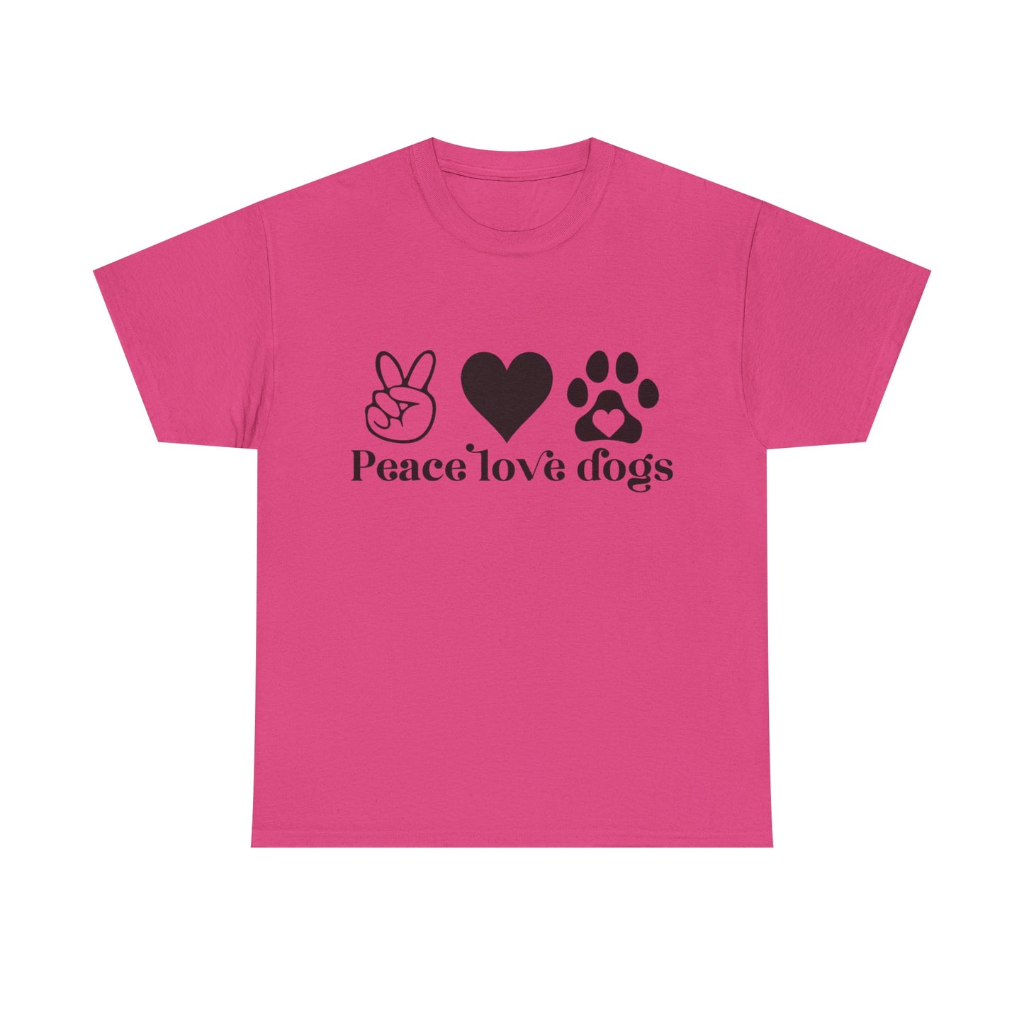 Peace Love Dogs Unisex Heavy Cotton Tee | Dog Lover Gift, Casual Wear, Animal Rescue Support, Pet Owner Tee, Everyday Comfort