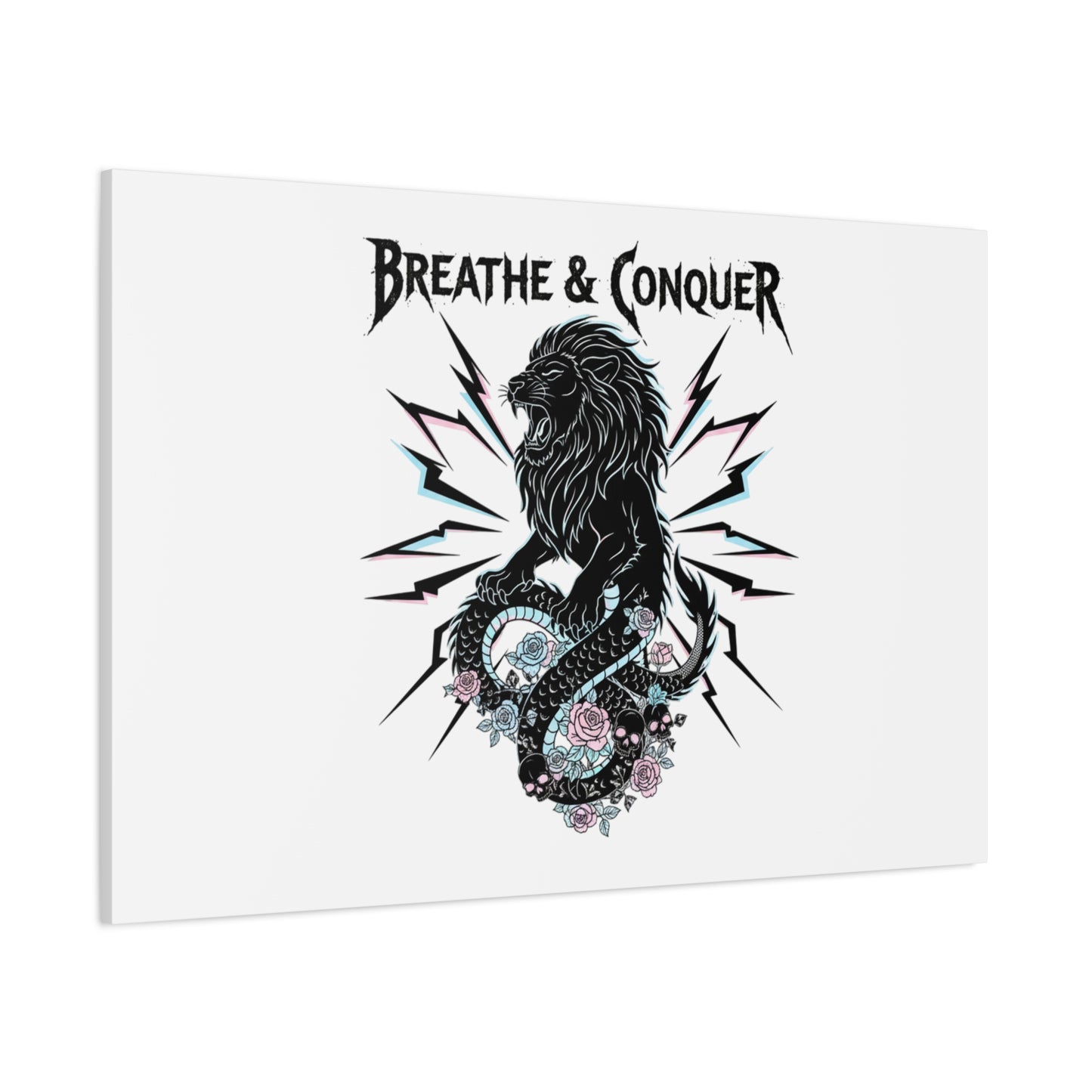 Breathe & Conquer Canvas | Matte Stretched Wall Art, Heavy Metal Wellness