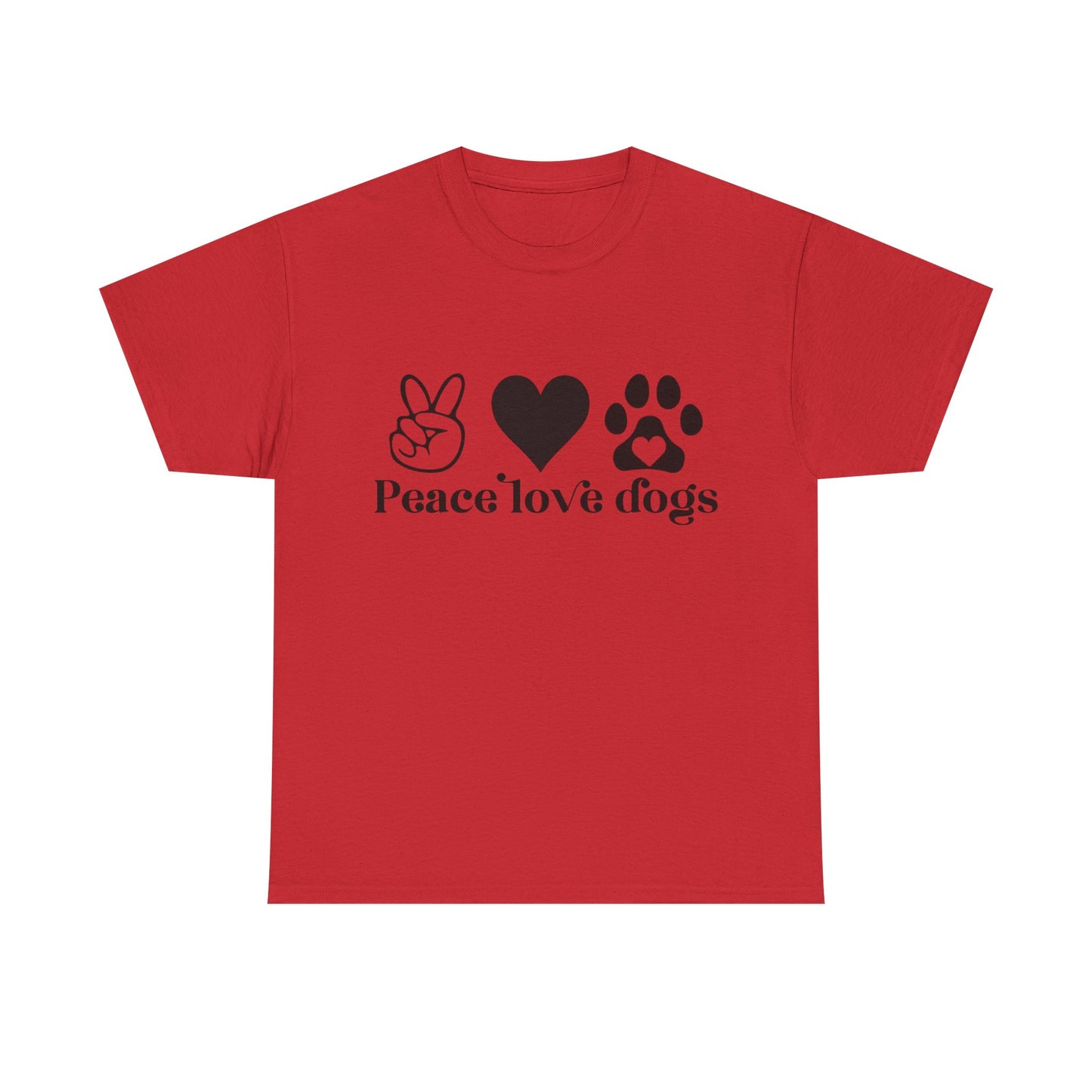 Peace Love Dogs Unisex Heavy Cotton Tee | Dog Lover Gift, Casual Wear, Animal Rescue Support, Pet Owner Tee, Everyday Comfort