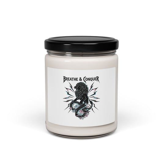 Breathe & Conquer Candle, Scented Soy 9oz | Heavy Metal Wellness, Gothic Self-Care