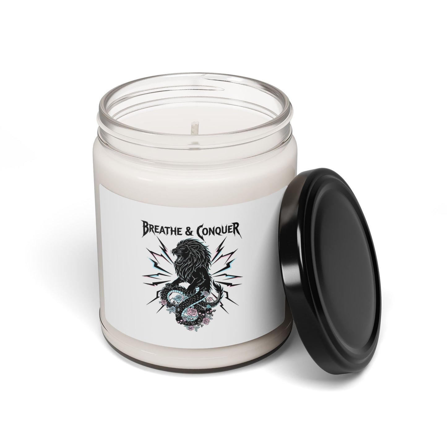 Breathe & Conquer Candle, Scented Soy 9oz | Heavy Metal Wellness, Gothic Self-Care