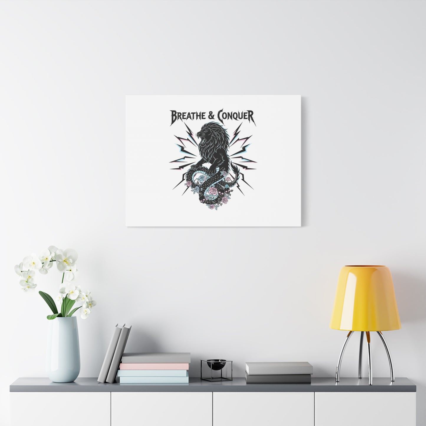 Breathe & Conquer Canvas | Matte Stretched Wall Art, Heavy Metal Wellness