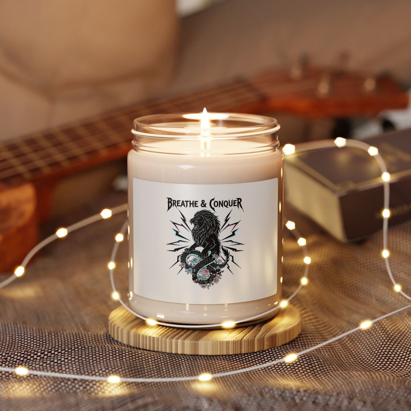 Breathe & Conquer Candle, Scented Soy 9oz | Heavy Metal Wellness, Gothic Self-Care