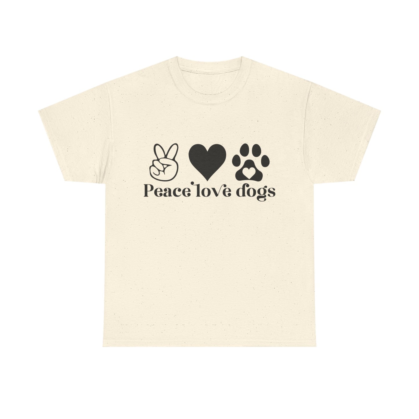 Peace Love Dogs Unisex Heavy Cotton Tee | Dog Lover Gift, Casual Wear, Animal Rescue Support, Pet Owner Tee, Everyday Comfort