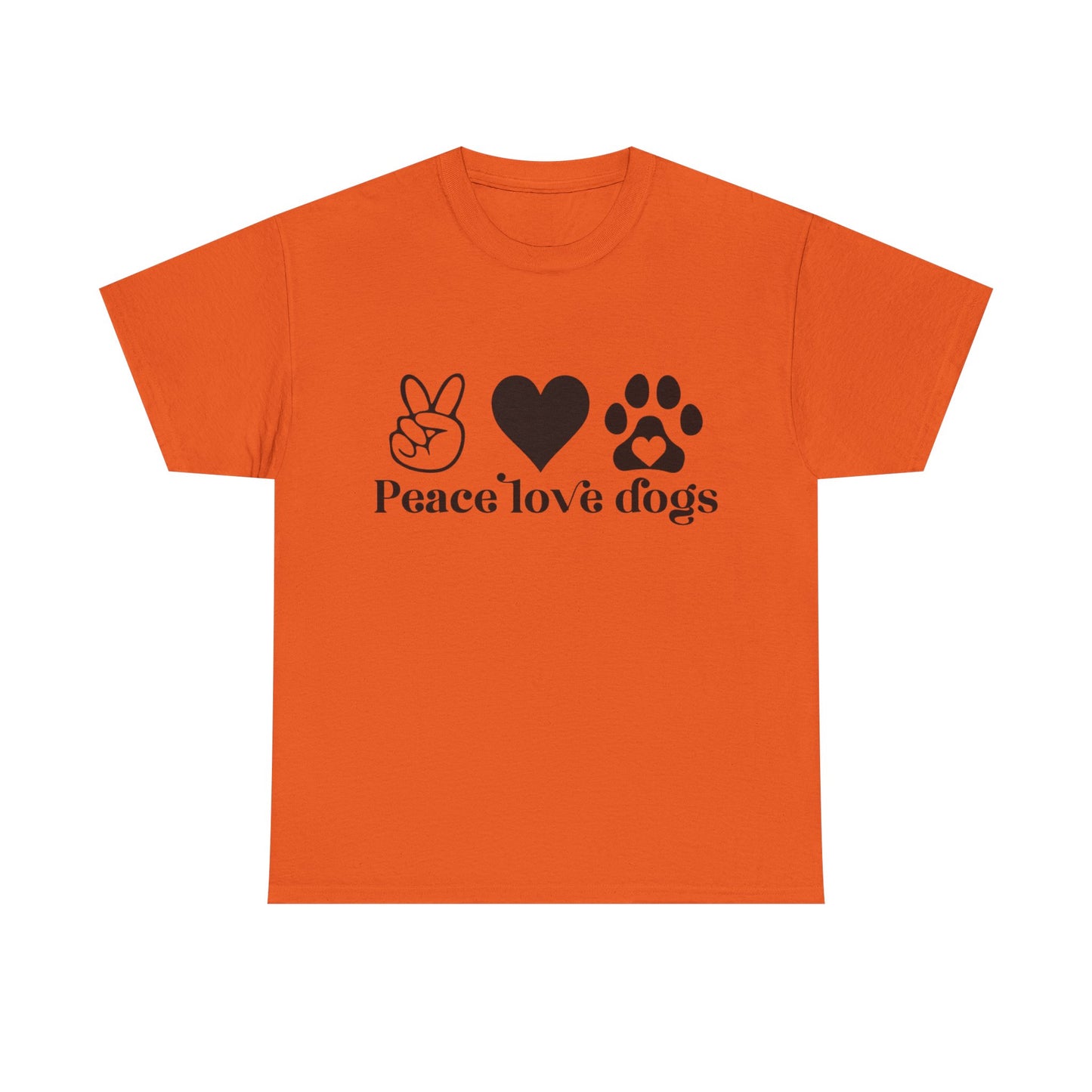 Peace Love Dogs Unisex Heavy Cotton Tee | Dog Lover Gift, Casual Wear, Animal Rescue Support, Pet Owner Tee, Everyday Comfort