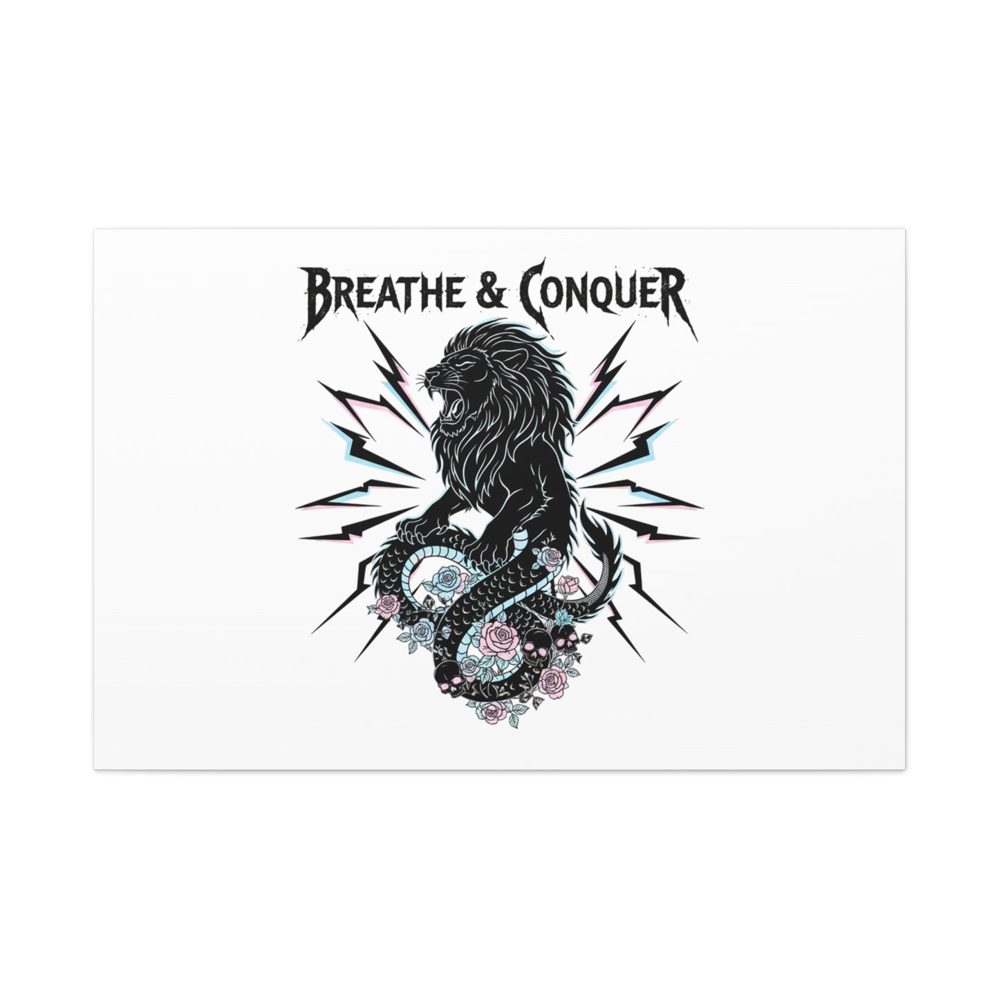 Breathe & Conquer Canvas | Matte Stretched Wall Art, Heavy Metal Wellness
