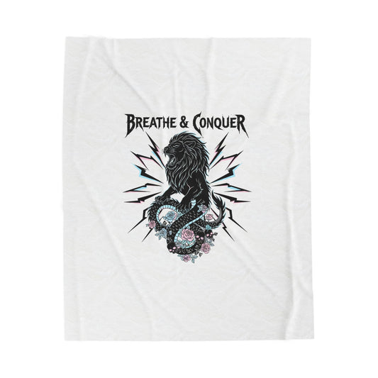 Breathe & Conquer Velveteen Blanket | heavy metal wellness, gothic self-care