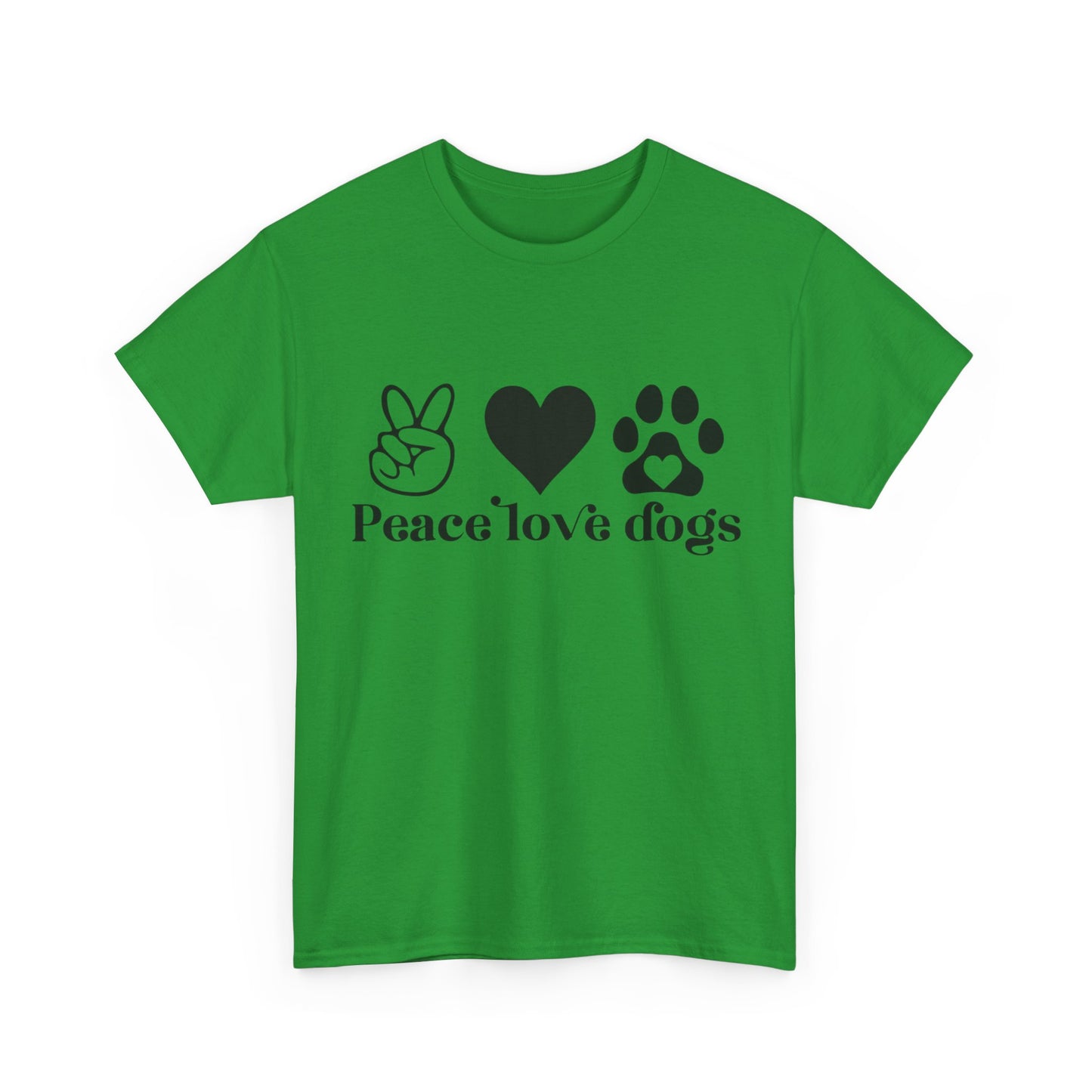 Peace Love Dogs Unisex Heavy Cotton Tee | Dog Lover Gift, Casual Wear, Animal Rescue Support, Pet Owner Tee, Everyday Comfort
