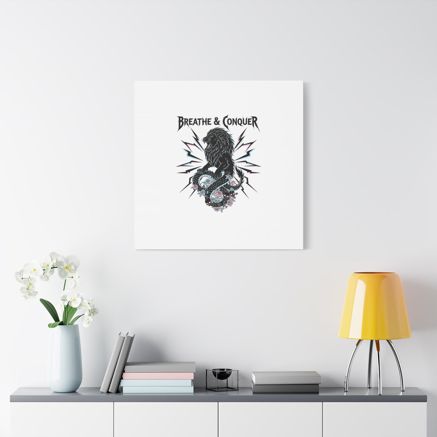 Breathe & Conquer Canvas | Matte Stretched Wall Art, Heavy Metal Wellness