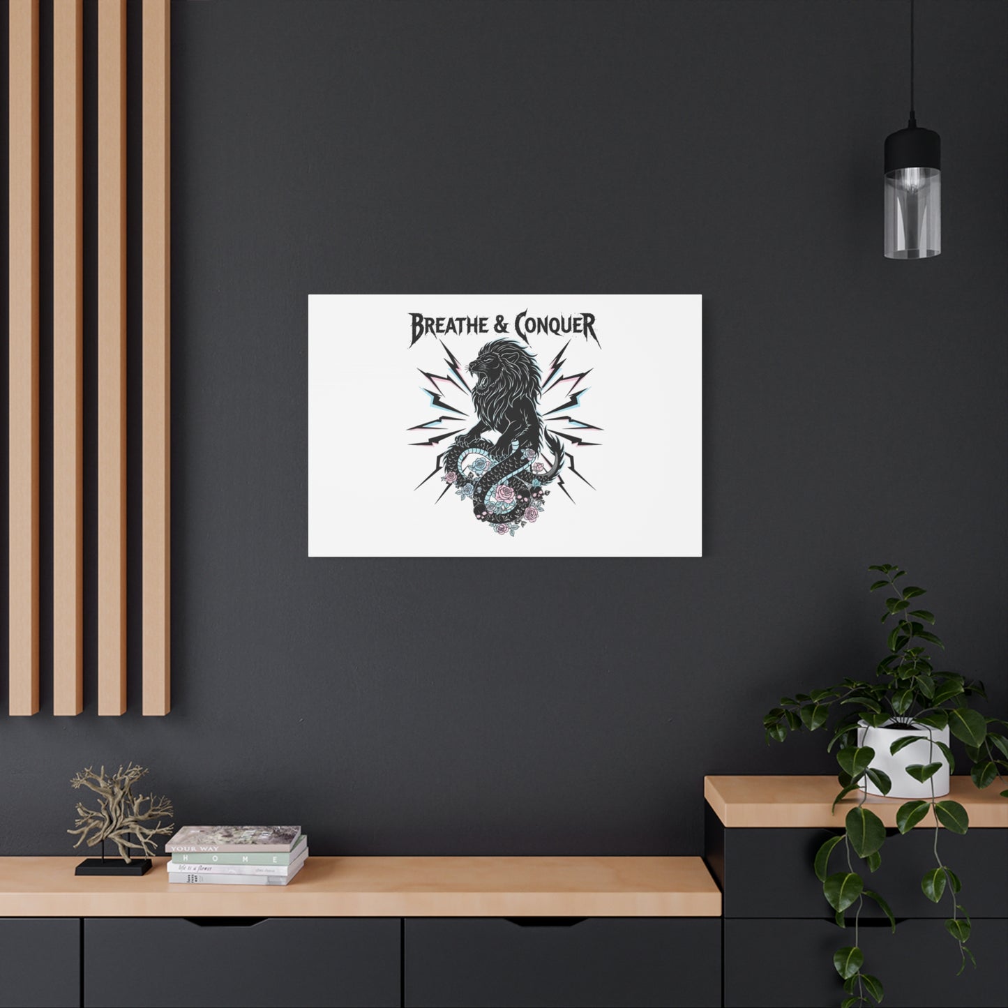 Breathe & Conquer Canvas | Matte Stretched Wall Art, Heavy Metal Wellness