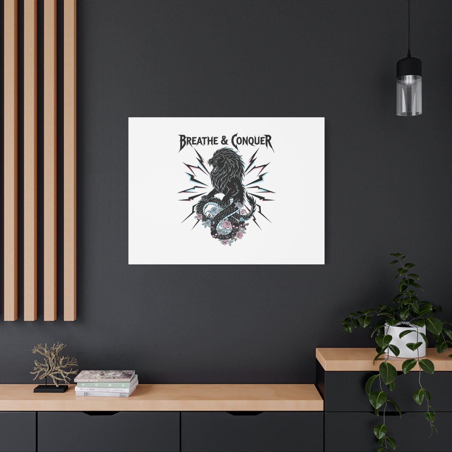 Breathe & Conquer Canvas | Matte Stretched Wall Art, Heavy Metal Wellness
