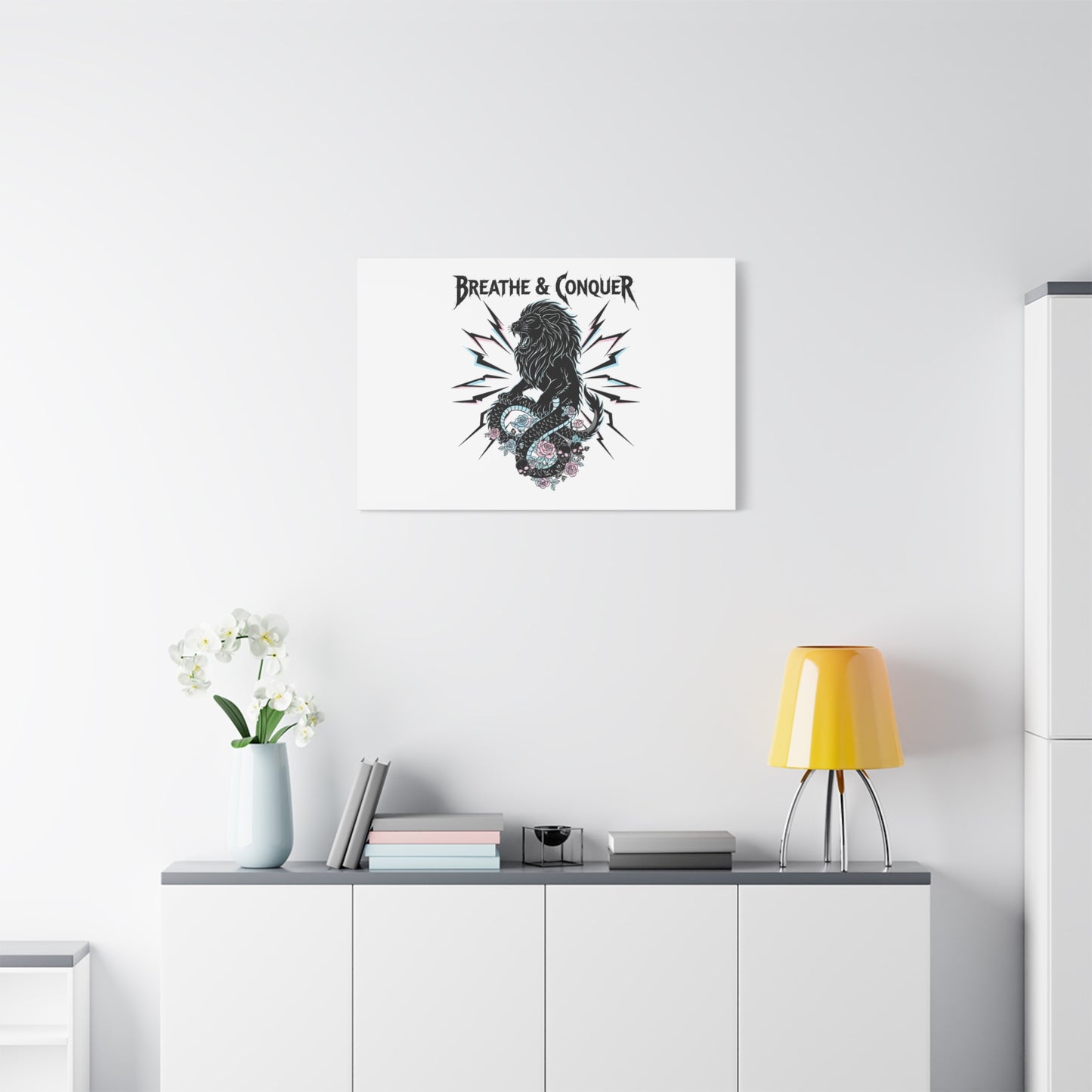 Breathe & Conquer Canvas | Matte Stretched Wall Art, Heavy Metal Wellness