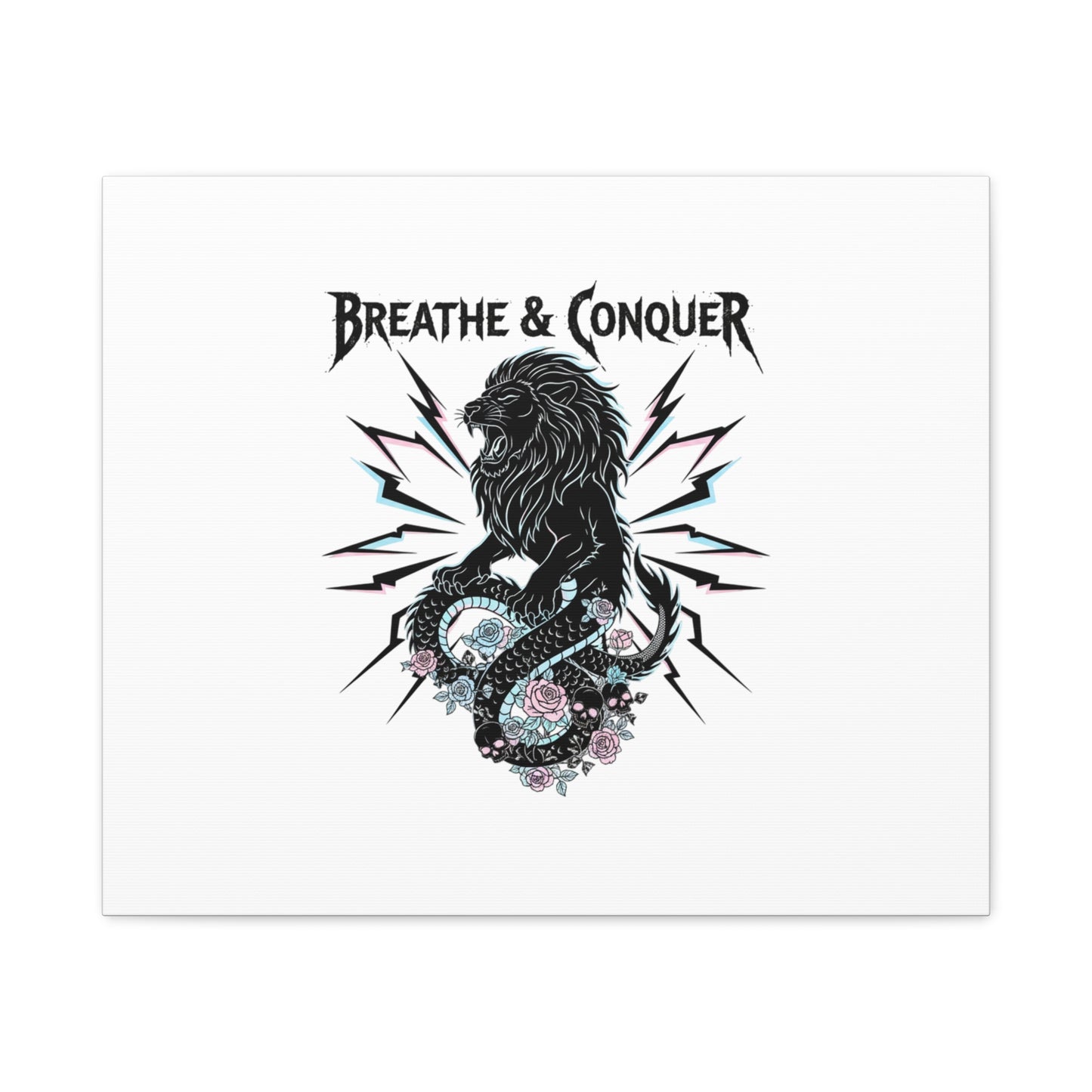 Breathe & Conquer Canvas | Matte Stretched Wall Art, Heavy Metal Wellness