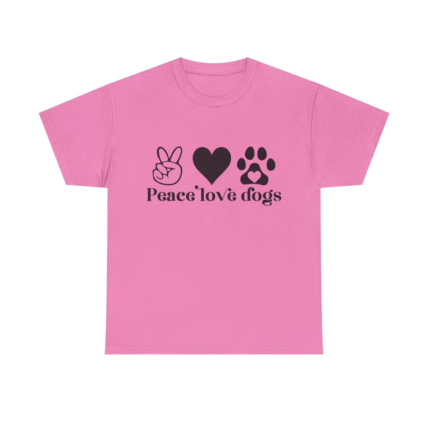 Peace Love Dogs Unisex Heavy Cotton Tee | Dog Lover Gift, Casual Wear, Animal Rescue Support, Pet Owner Tee, Everyday Comfort