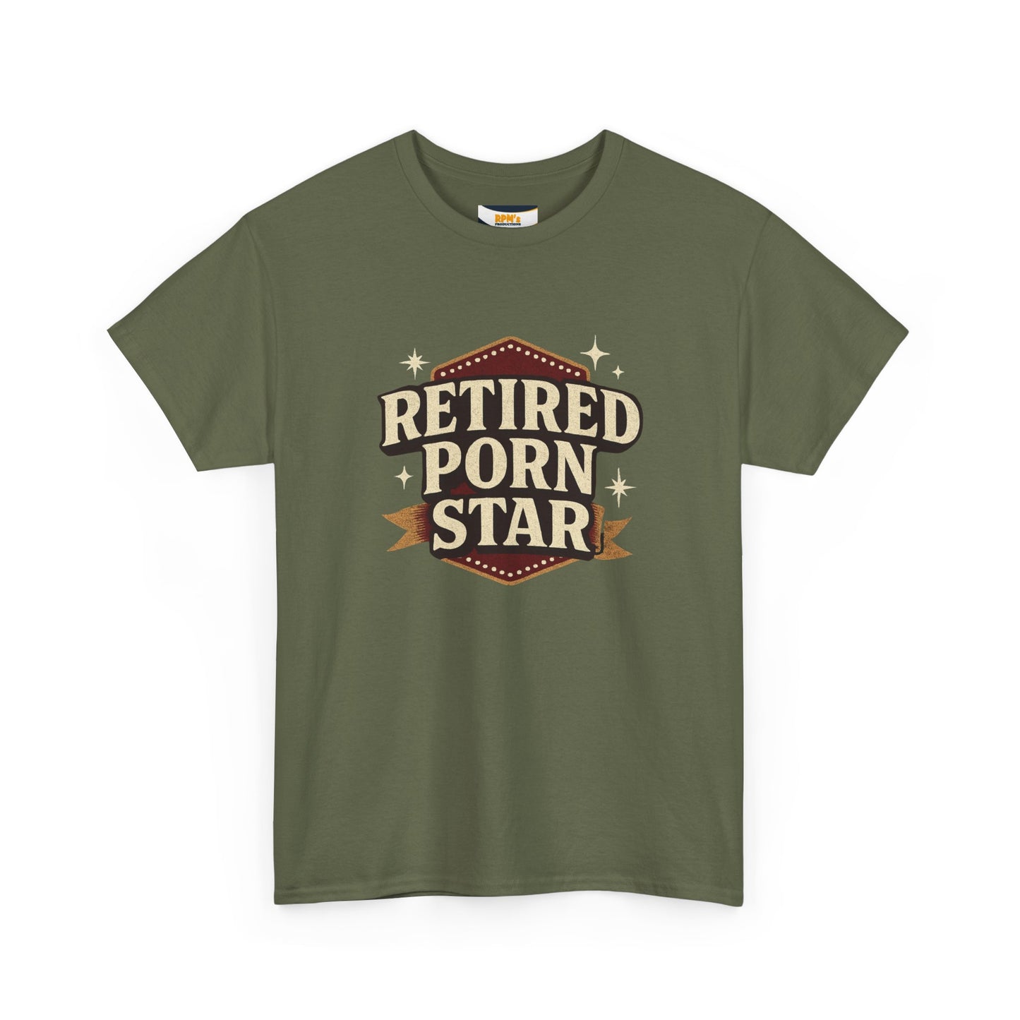 Retired Porn Star Unisex Heavy Cotton Tee, Funny Gift, Party Tee, Humorous Shirt, Adult Humor Apparel, Birthday Present
