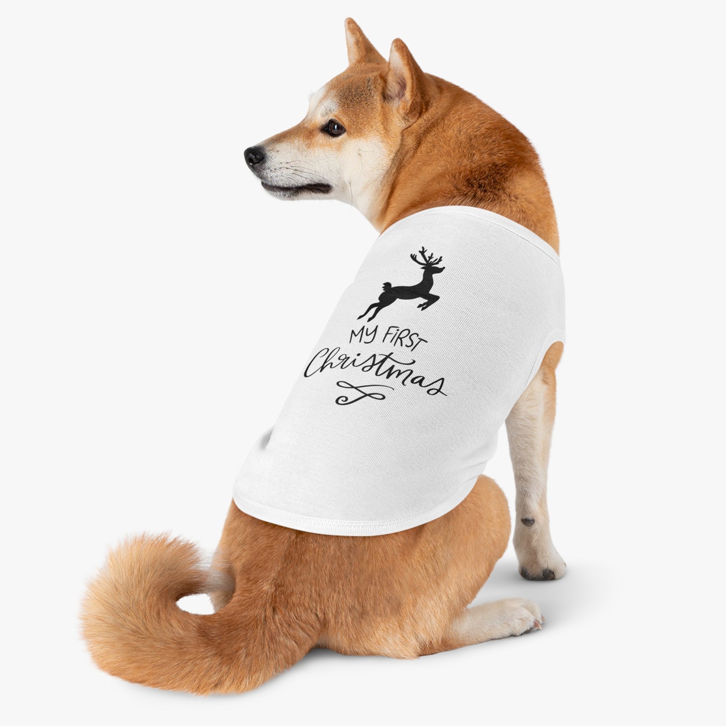 Christmas Pet Tank Top, Festive Dog Shirt, Holiday Apparel for Pets, My First Christmas Outfit, Cute Pet Gift