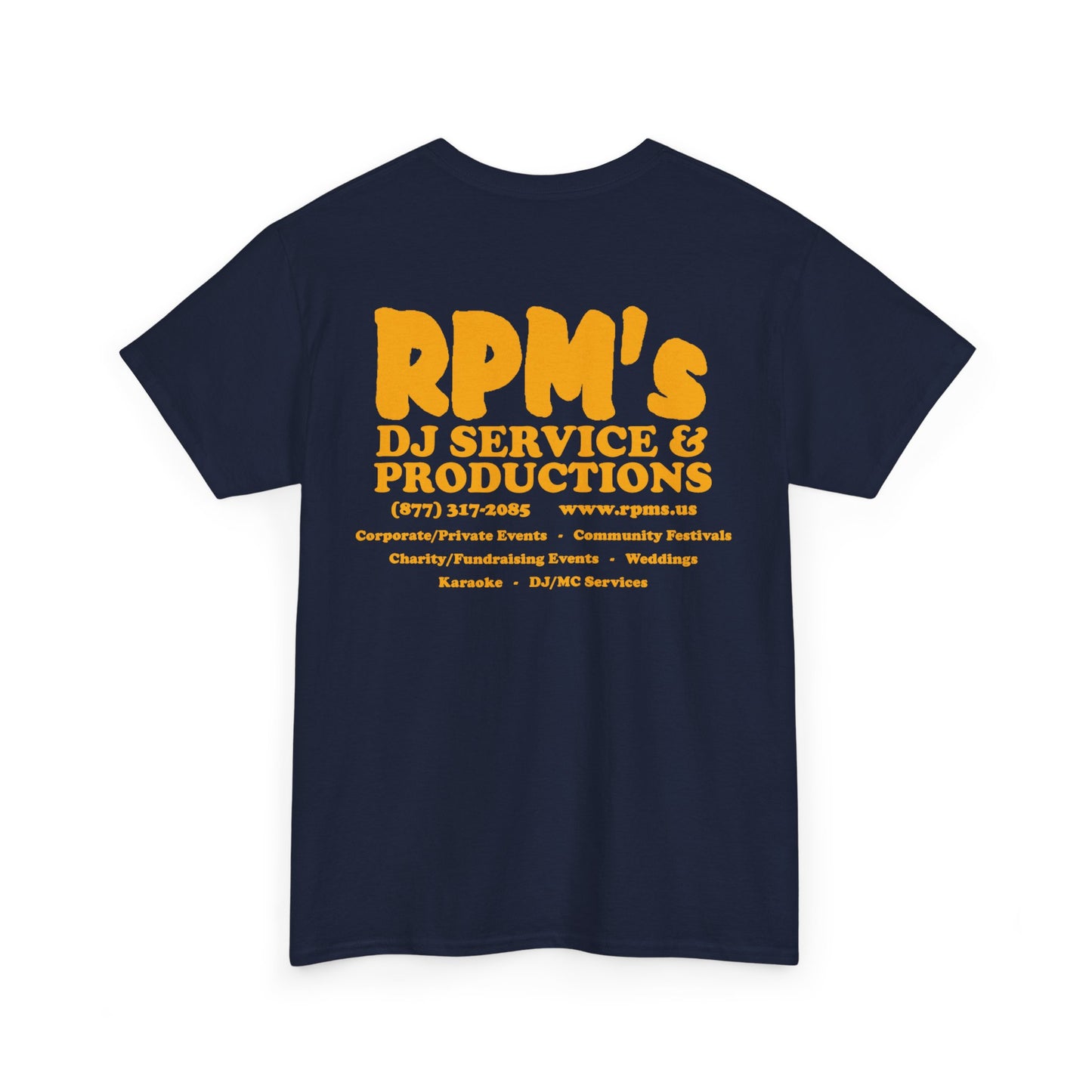 RPM's DJ Service Tee | Unisex Heavy Cotton T-Shirt, Music Event Apparel, Party Gear, Gift for DJs, Festival Wear