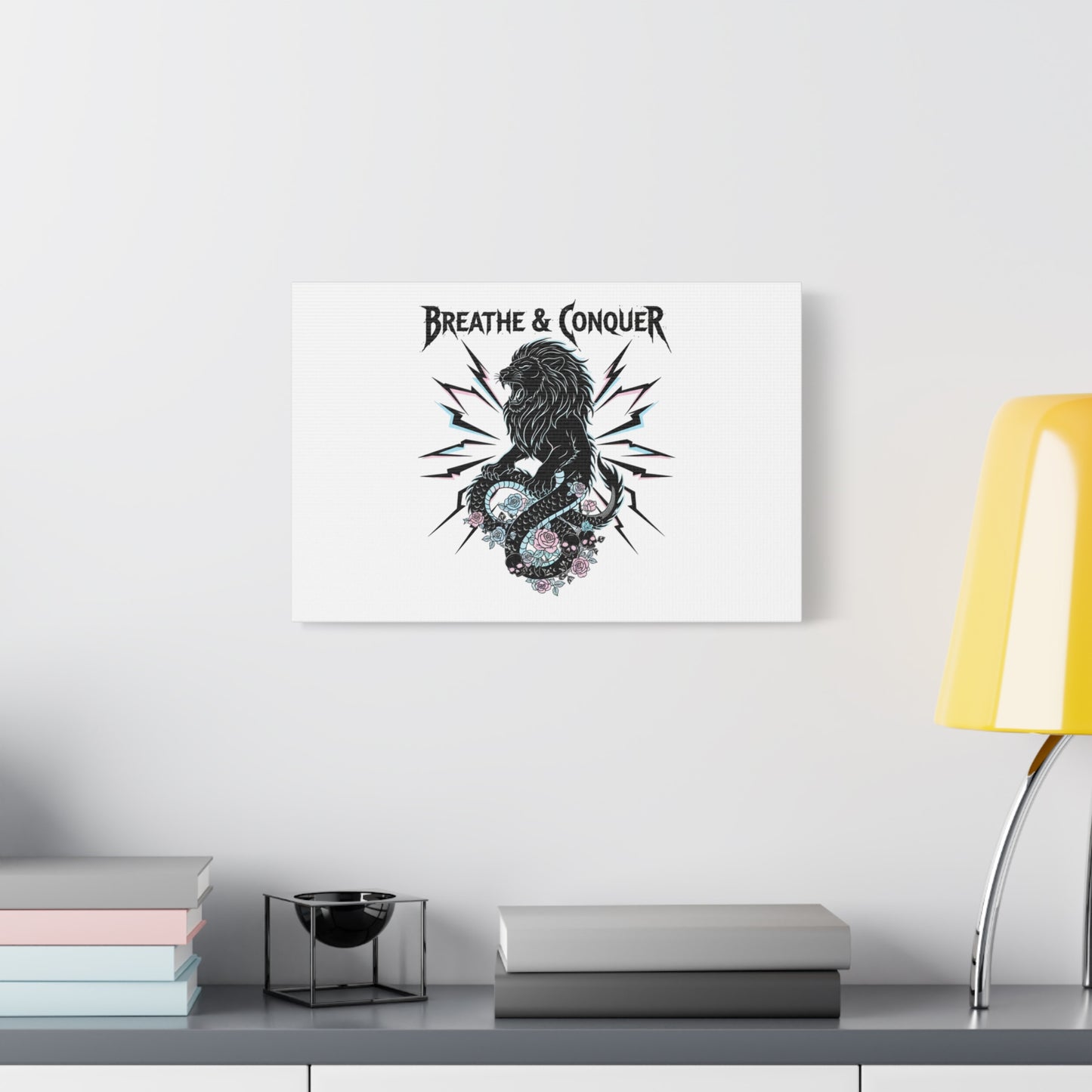 Breathe & Conquer Canvas | Matte Stretched Wall Art, Heavy Metal Wellness
