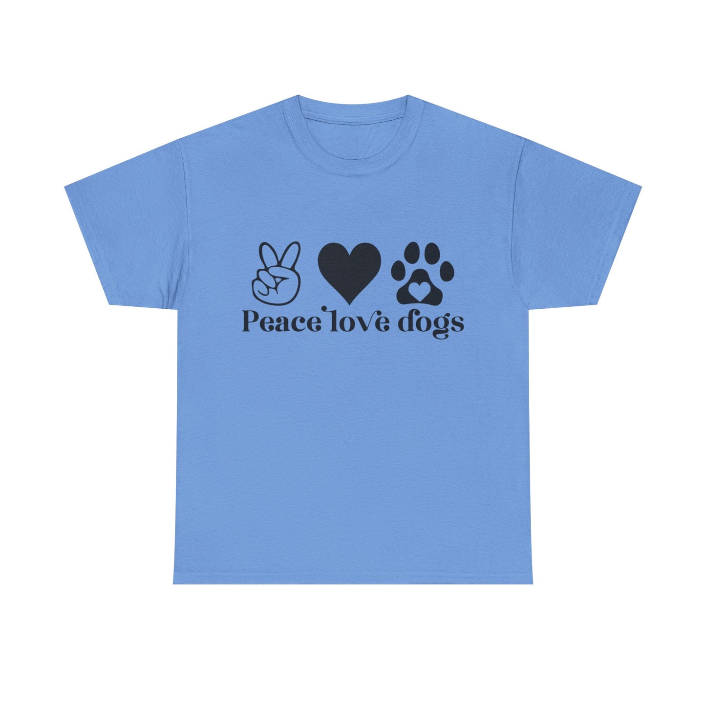 Peace Love Dogs Unisex Heavy Cotton Tee | Dog Lover Gift, Casual Wear, Animal Rescue Support, Pet Owner Tee, Everyday Comfort