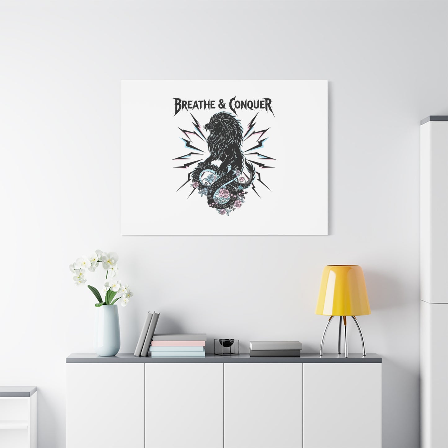 Breathe & Conquer Canvas | Matte Stretched Wall Art, Heavy Metal Wellness