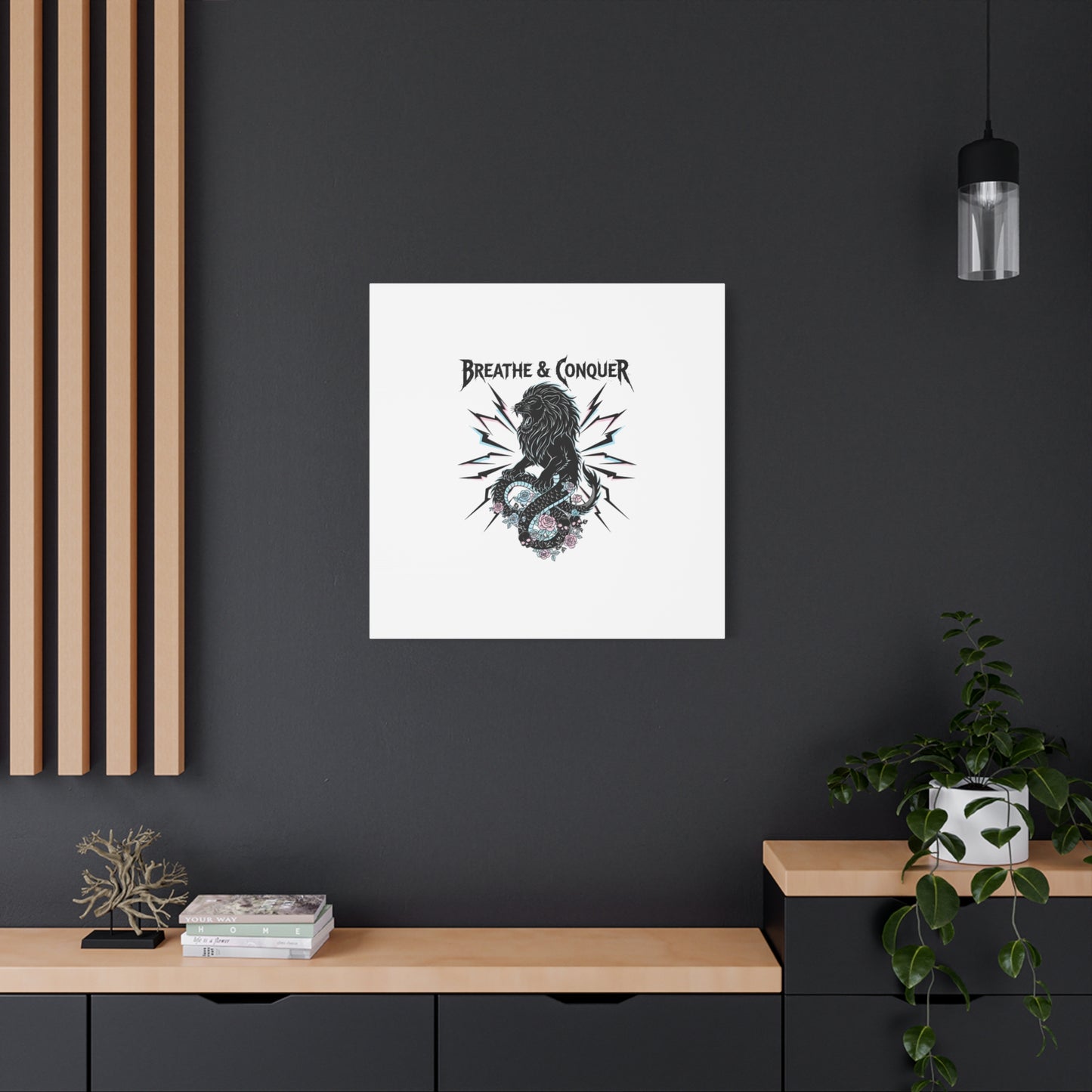Breathe & Conquer Canvas | Matte Stretched Wall Art, Heavy Metal Wellness