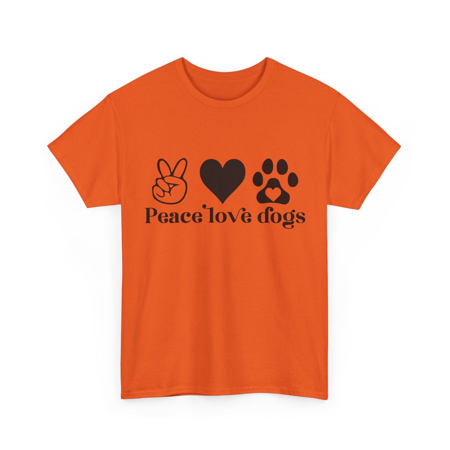 Peace Love Dogs Unisex Heavy Cotton Tee | Dog Lover Gift, Casual Wear, Animal Rescue Support, Pet Owner Tee, Everyday Comfort