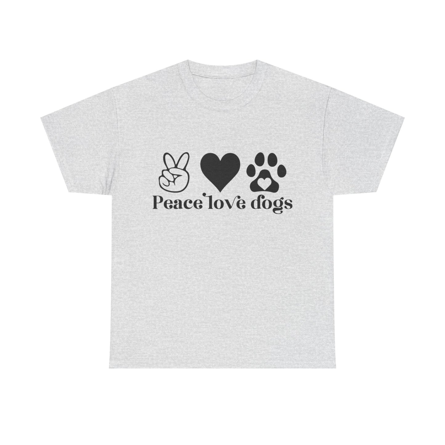 Peace Love Dogs Unisex Heavy Cotton Tee | Dog Lover Gift, Casual Wear, Animal Rescue Support, Pet Owner Tee, Everyday Comfort