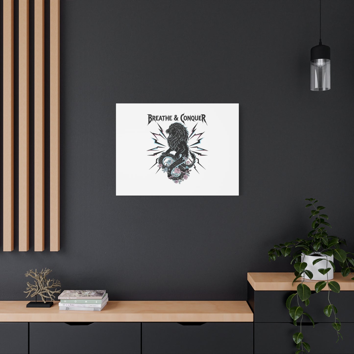 Breathe & Conquer Canvas | Matte Stretched Wall Art, Heavy Metal Wellness