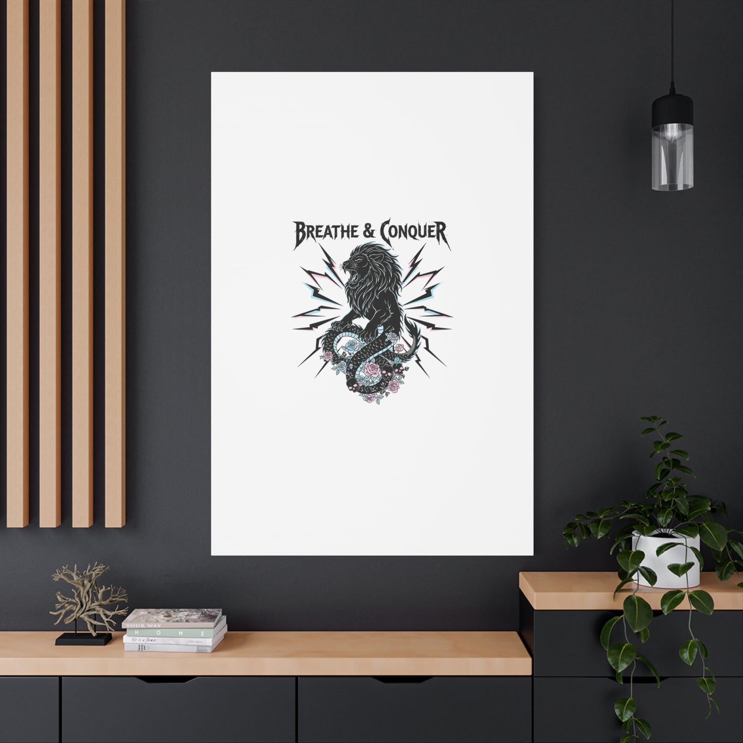 Breathe & Conquer Canvas | Matte Stretched Wall Art, Heavy Metal Wellness