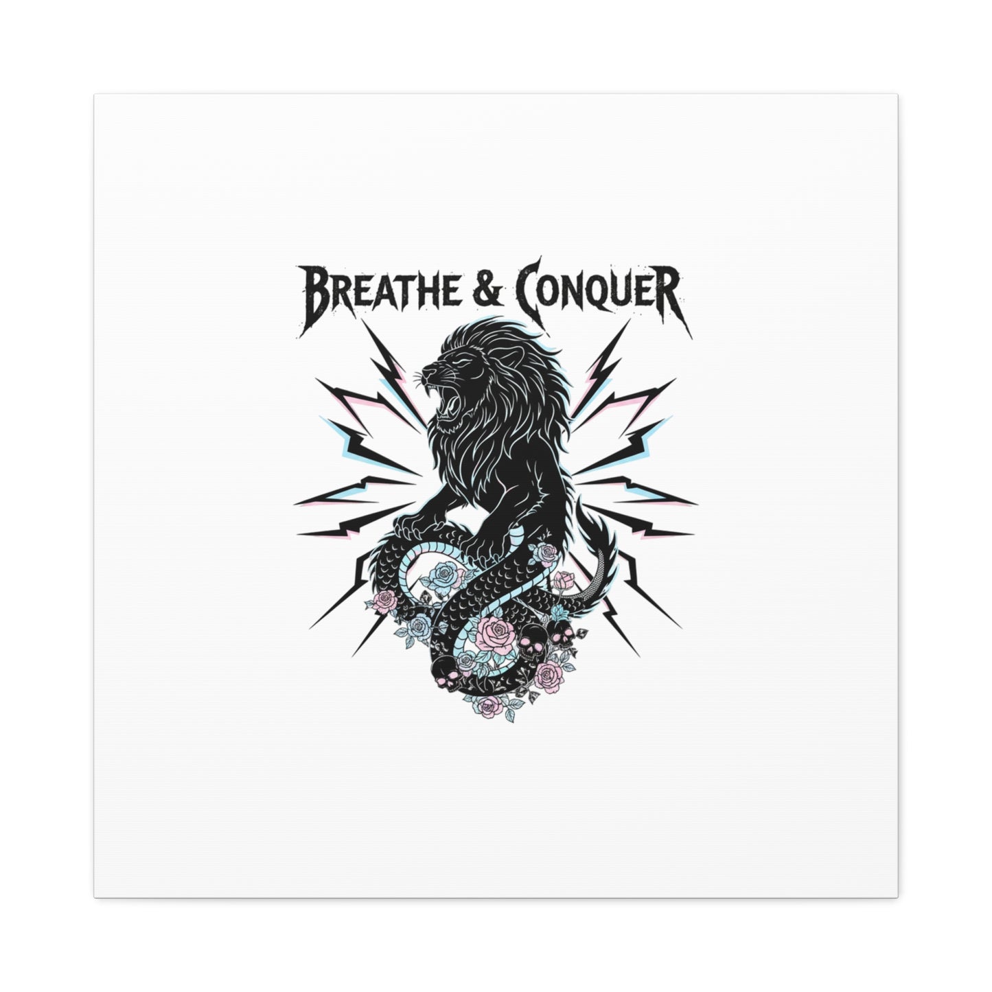 Breathe & Conquer Canvas | Matte Stretched Wall Art, Heavy Metal Wellness