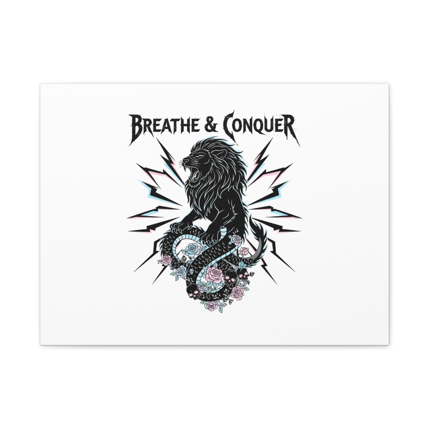 Breathe & Conquer Canvas | Matte Stretched Wall Art, Heavy Metal Wellness