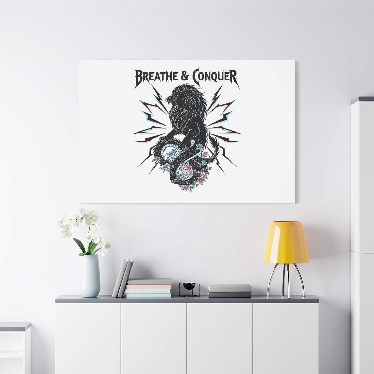 Breathe & Conquer Canvas | Matte Stretched Wall Art, Heavy Metal Wellness