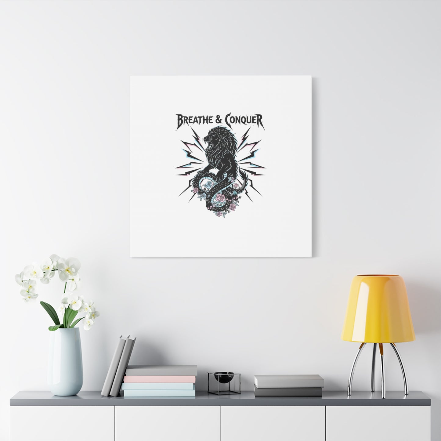 Breathe & Conquer Canvas | Matte Stretched Wall Art, Heavy Metal Wellness