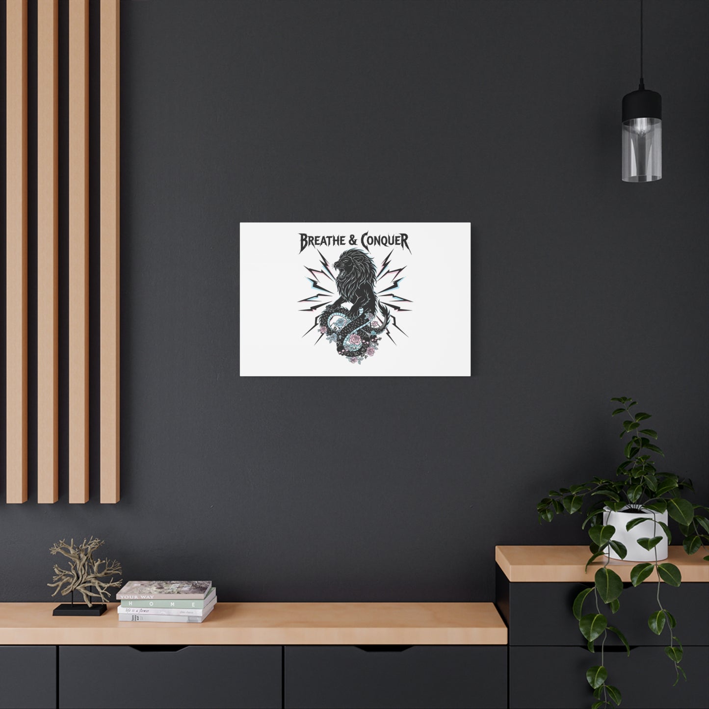 Breathe & Conquer Canvas | Matte Stretched Wall Art, Heavy Metal Wellness