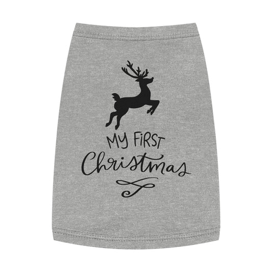 Christmas Pet Tank Top, Festive Dog Shirt, Holiday Apparel for Pets, My First Christmas Outfit, Cute Pet Gift