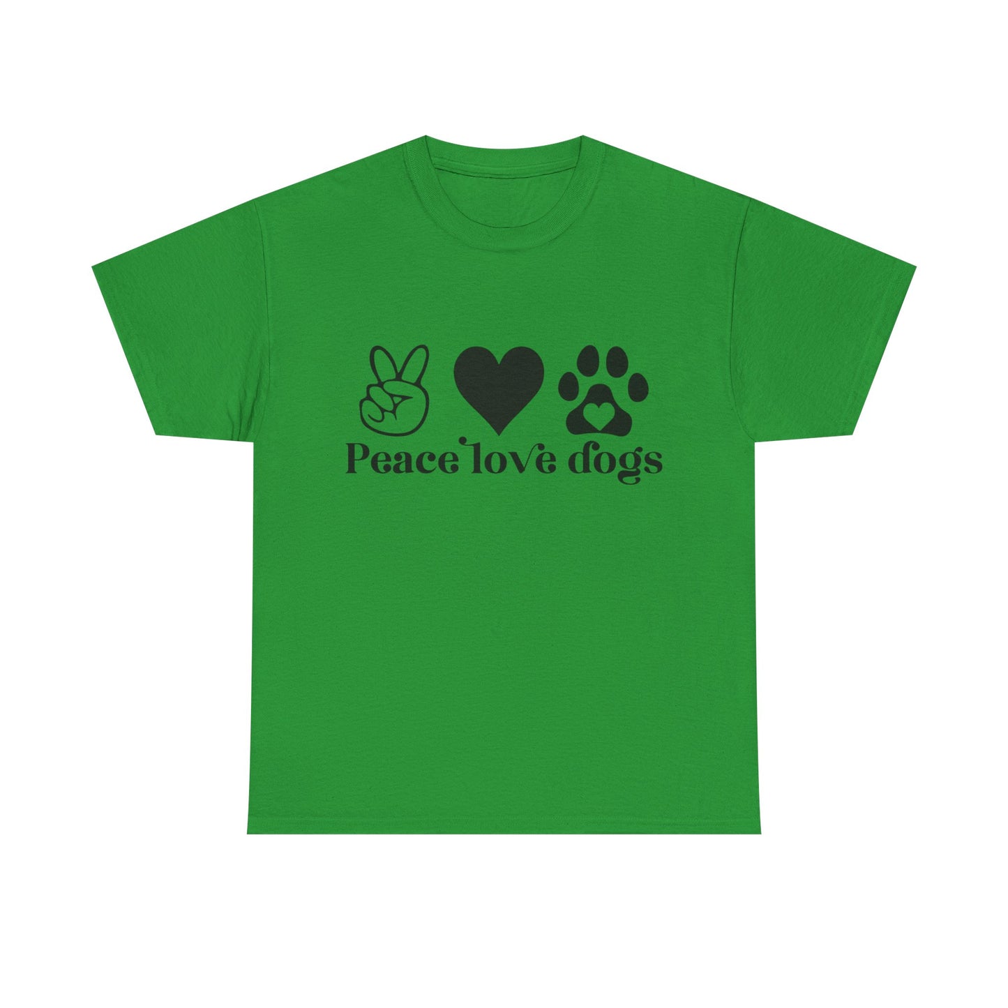 Peace Love Dogs Unisex Heavy Cotton Tee | Dog Lover Gift, Casual Wear, Animal Rescue Support, Pet Owner Tee, Everyday Comfort