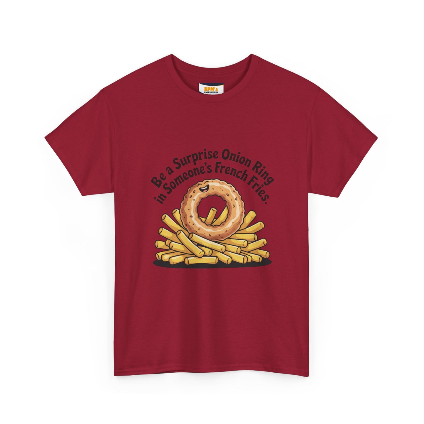 Funny Foodie Tee, Unisex Graphic Tee, Humor Shirt, Gift for Food Lovers, Casual Everyday Wear, Onion Ring Surprise Shirt