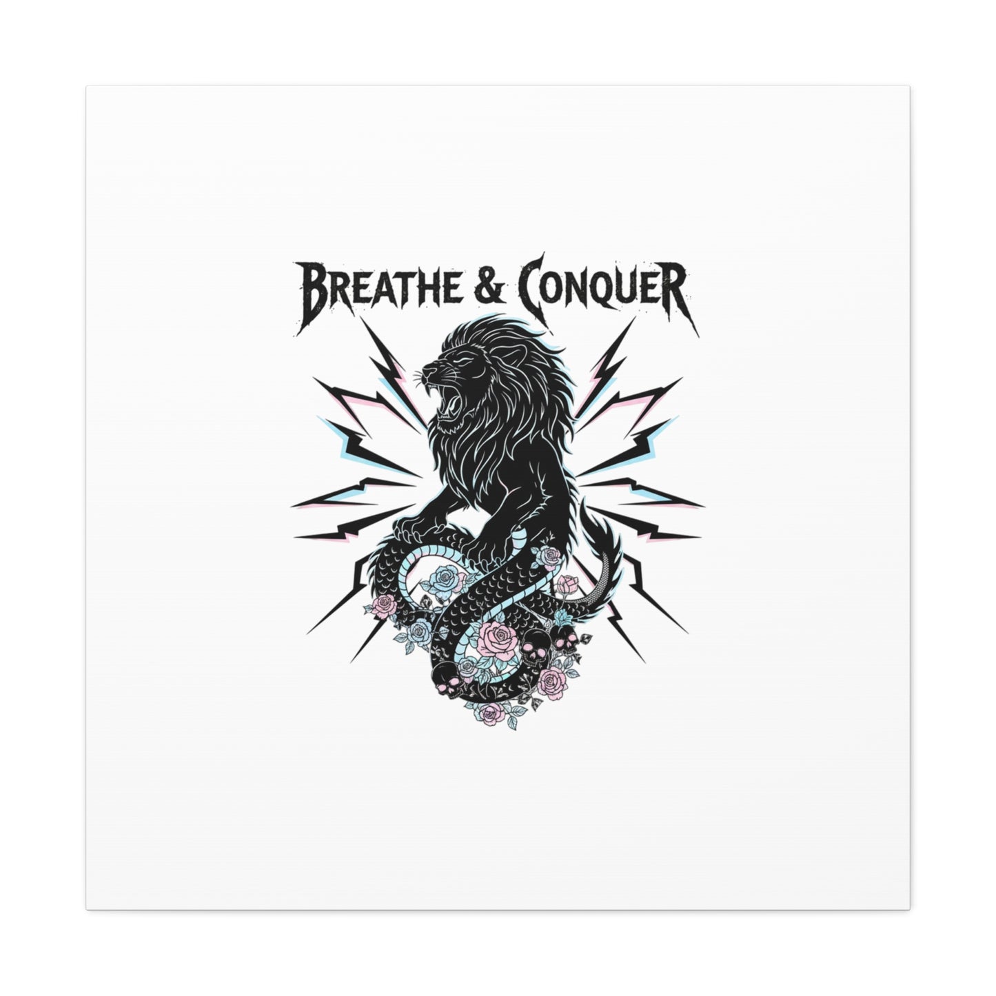 Breathe & Conquer Canvas | Matte Stretched Wall Art, Heavy Metal Wellness
