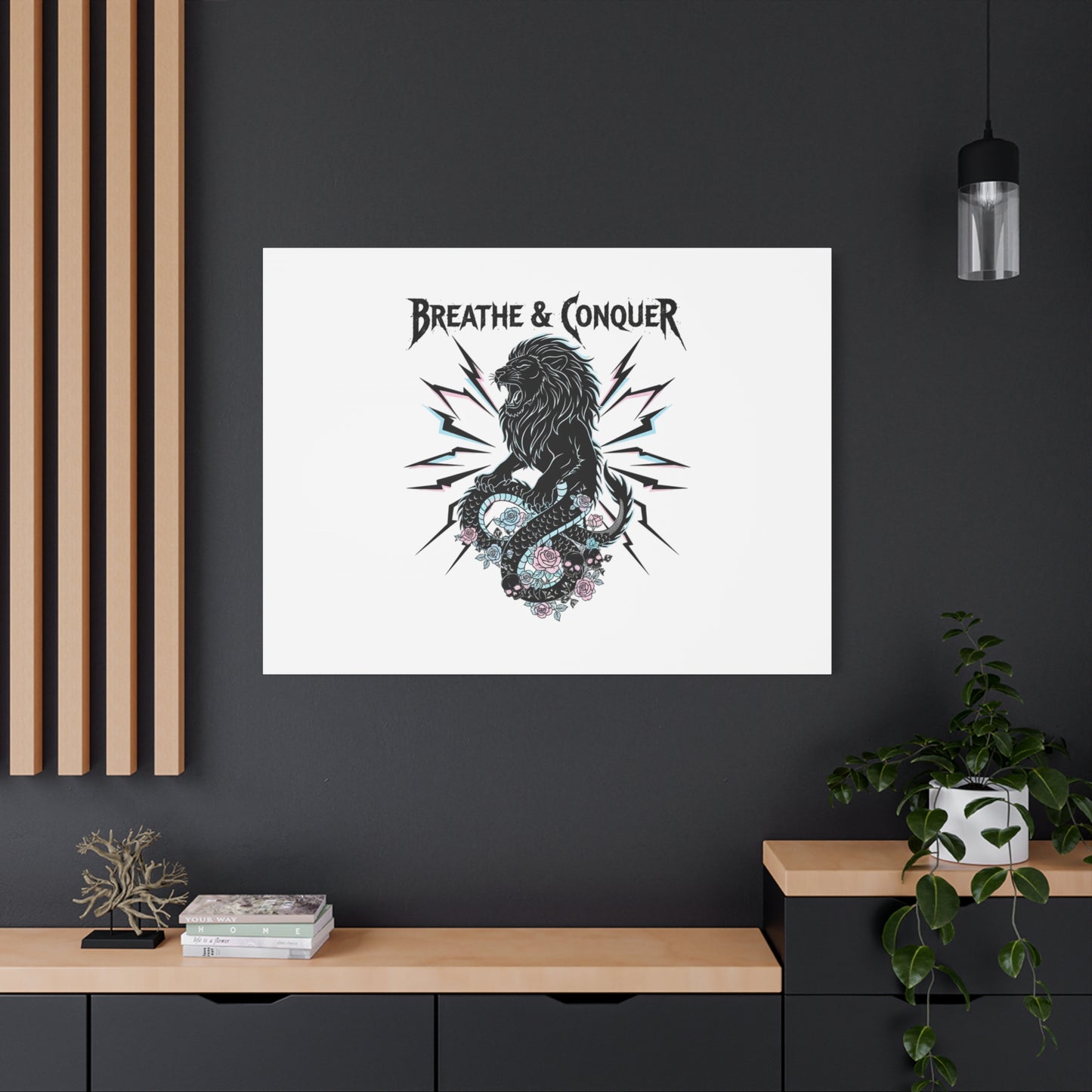 Breathe & Conquer Canvas | Matte Stretched Wall Art, Heavy Metal Wellness