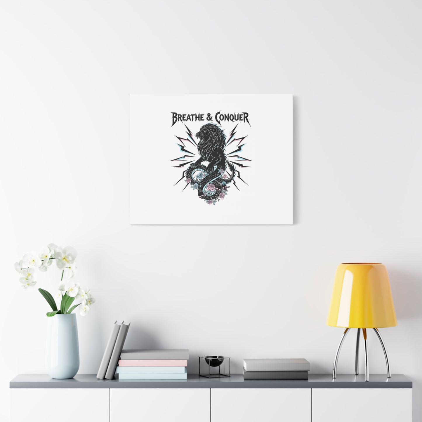 Breathe & Conquer Canvas | Matte Stretched Wall Art, Heavy Metal Wellness